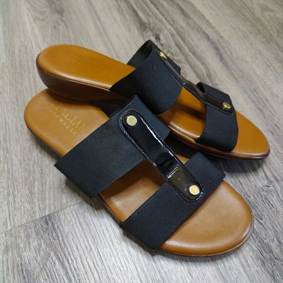 Italian Shoe Maker Slip On Stretch Band Sandals - Picture 7 of 13